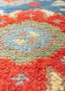 aalam red and orange wool hand knotted Rug - CloseUp
