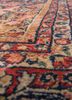 aalam red and orange wool hand knotted Rug - CloseUp