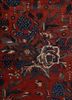 vintage red and orange wool hand knotted Rug - CloseUp vintage red and orange wool hand knotted Rug - CloseUp