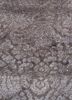 azalea grey and black wool and silk hand knotted Rug - CloseUp