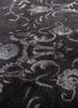 azalea grey and black wool and silk hand knotted Rug - CloseUp