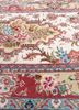 aalam red and orange wool and silk hand knotted Rug - CloseUp