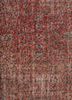 vintage red and orange wool and bamboo silk hand knotted Rug - CloseUp vintage red and orange wool and bamboo silk hand knotted Rug - CloseUp