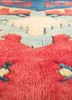 nuray red and orange wool hand knotted Rug - CloseUp