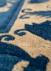 aalam blue wool hand knotted Rug - CloseUp aalam blue wool hand knotted Rug - CloseUp