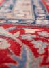 aalam red and orange wool hand knotted Rug - CloseUp