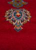aalam red and orange wool hand knotted Rug - CloseUp