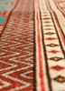 aalam green wool flat weaves Rug - CloseUp