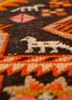 aalam grey and black wool flat weaves Rug - CloseUp
