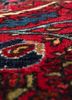 aalam red and orange wool hand knotted Rug - CloseUp