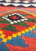 nayaab blue wool flat weaves Rug - CloseUp nayaab blue wool flat weaves Rug - CloseUp
