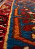 aalam blue wool hand knotted Rug - CloseUp