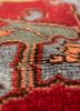 aalam red and orange wool hand knotted Rug - CloseUp