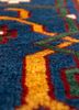 aalam red and orange wool hand knotted Rug - CloseUp