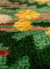 aalam green wool hand knotted Rug - CloseUp