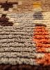 zuri beige and brown wool hand knotted Rug - CloseUp