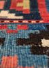 nayaab red and orange wool flat weaves Rug - CloseUp