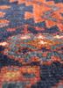 aalam red and orange wool hand knotted Rug - CloseUp