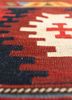 nayaab red and orange wool flat weaves Rug - CloseUp