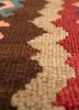 nayaab pink and purple wool flat weaves Rug - CloseUp