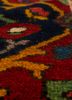 aalam red and orange wool hand knotted Rug - CloseUp