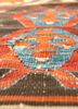 nayaab red and orange wool flat weaves Rug - CloseUp