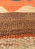 nayaab red and orange wool flat weaves Rug - CloseUp