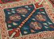 aalam blue wool hand knotted Rug - CloseUp