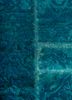provenance blue wool and silk hand knotted Rug - CloseUp provenance blue wool and silk hand knotted Rug - CloseUp