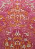 free verse by kavi red and orange wool and silk hand knotted Rug - CloseUp