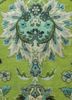 aurora green wool and silk hand knotted Rug - CloseUp