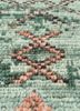 thyme green afghan wool hand knotted Rug - CloseUp
