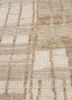 manifest beige and brown afghan wool hand knotted Rug - CloseUp