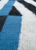 checkers blue wool flat weaves Rug - CloseUp checkers blue wool flat weaves Rug - CloseUp