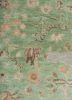far east green wool and silk hand knotted Rug - CloseUp far east green wool and silk hand knotted Rug - CloseUp
