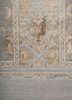 far east grey and black wool and silk hand knotted Rug - CloseUp