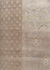 far east green wool and silk hand knotted Rug - CloseUp