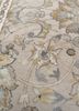 far east grey and black wool and silk hand knotted Rug - CloseUp