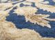 aurora blue wool and silk hand knotted Rug - CloseUp