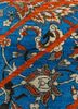 far east blue wool hand knotted Rug - CloseUp
