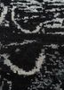 unstring by kavi grey and black wool and bamboo silk hand knotted Rug - CloseUp