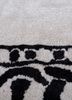 linear ivory wool and viscose hand tufted Rug - CloseUp