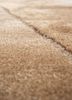 linear beige and brown wool and viscose hand tufted Rug - CloseUp