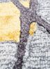 linear grey and black wool and viscose hand tufted Rug - CloseUp