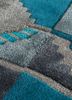 linear blue wool and viscose hand tufted Rug - CloseUp linear blue wool and viscose hand tufted Rug - CloseUp