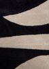 zig zag grey and black wool and viscose hand tufted Rug - CloseUp