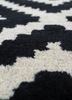 contour grey and black wool hand tufted Rug - CloseUp