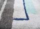 linear blue wool and viscose hand tufted Rug - CloseUp