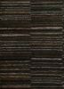 linear blue wool and viscose hand tufted Rug - CloseUp