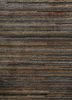 linear beige and brown wool and viscose hand tufted Rug - CloseUp
